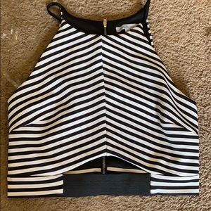 Black and white crop top.